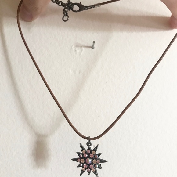 Brown and pink stone star necklace - Picture 2 of 4